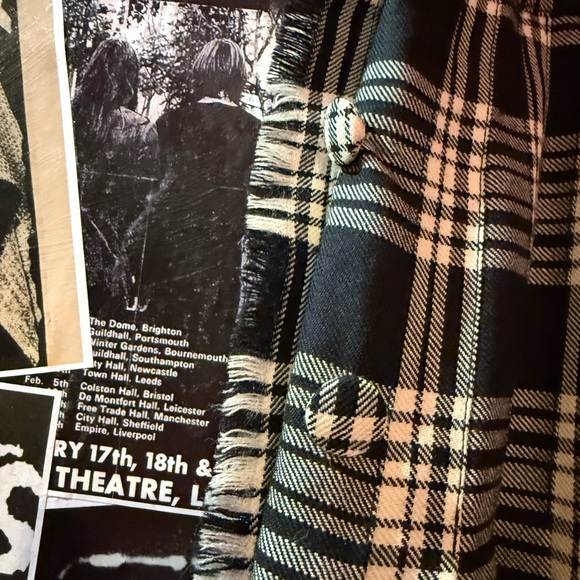 Vintage Plaid Black and White Women's Skirt - Picture 2 of 6